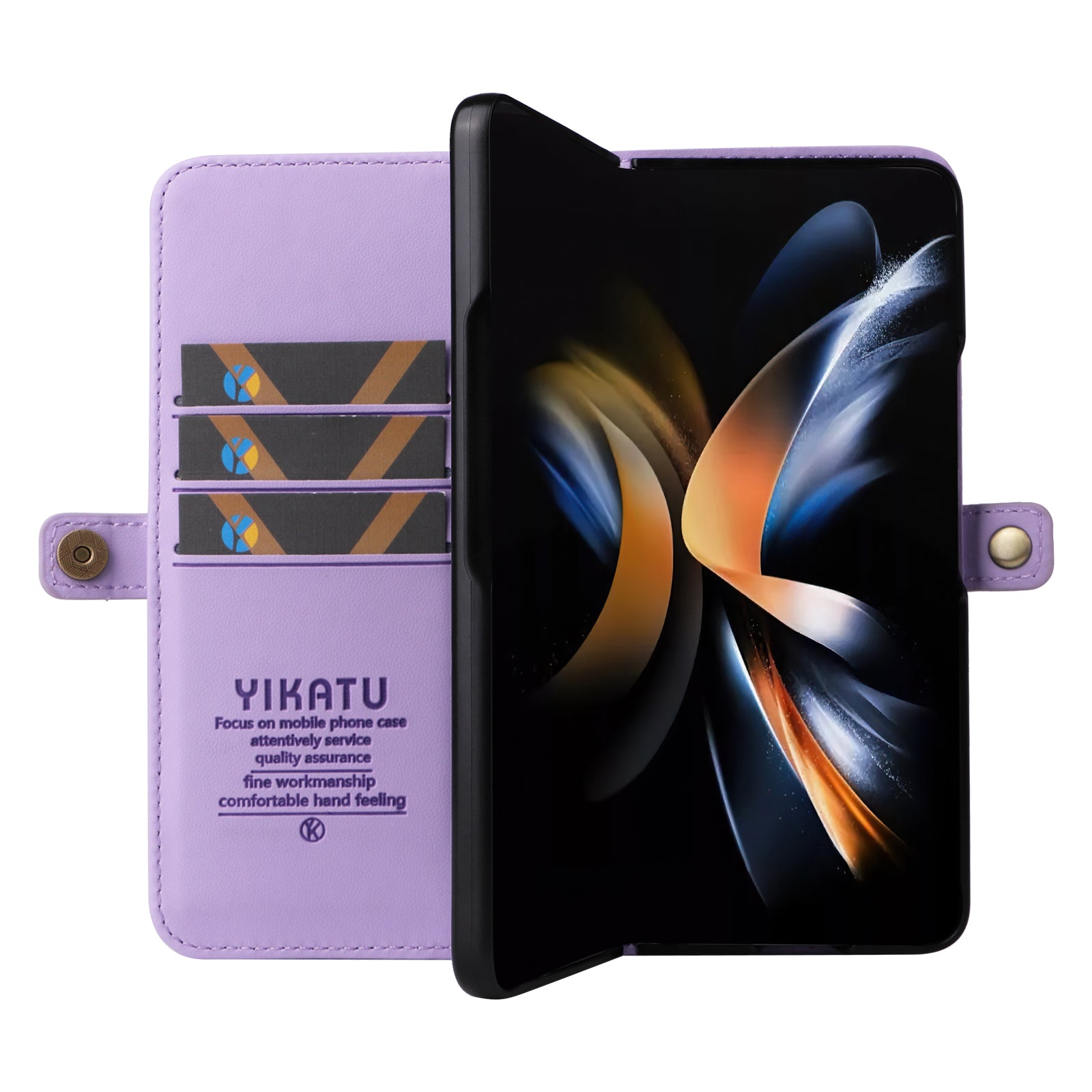 YIKATU YK- 001 for Samsung Galaxy Z Fold6 5G Case PU Leather Strong Magnetic Flip hone Cover - Light Purple YIKATU YK- 001 for Samsung Galaxy Z Fold6 5G Case PU Leather Strong Magnetic Flip hone Cover - Light Purple